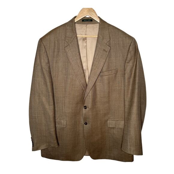 Ralph Lauren Men's 48L Wool & Silk Blazer 2 Button Sport Coat Jacket Tan Brown - Picture 1 of 8